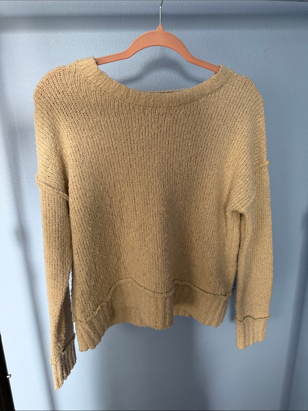 Pink rose cream colored sweater